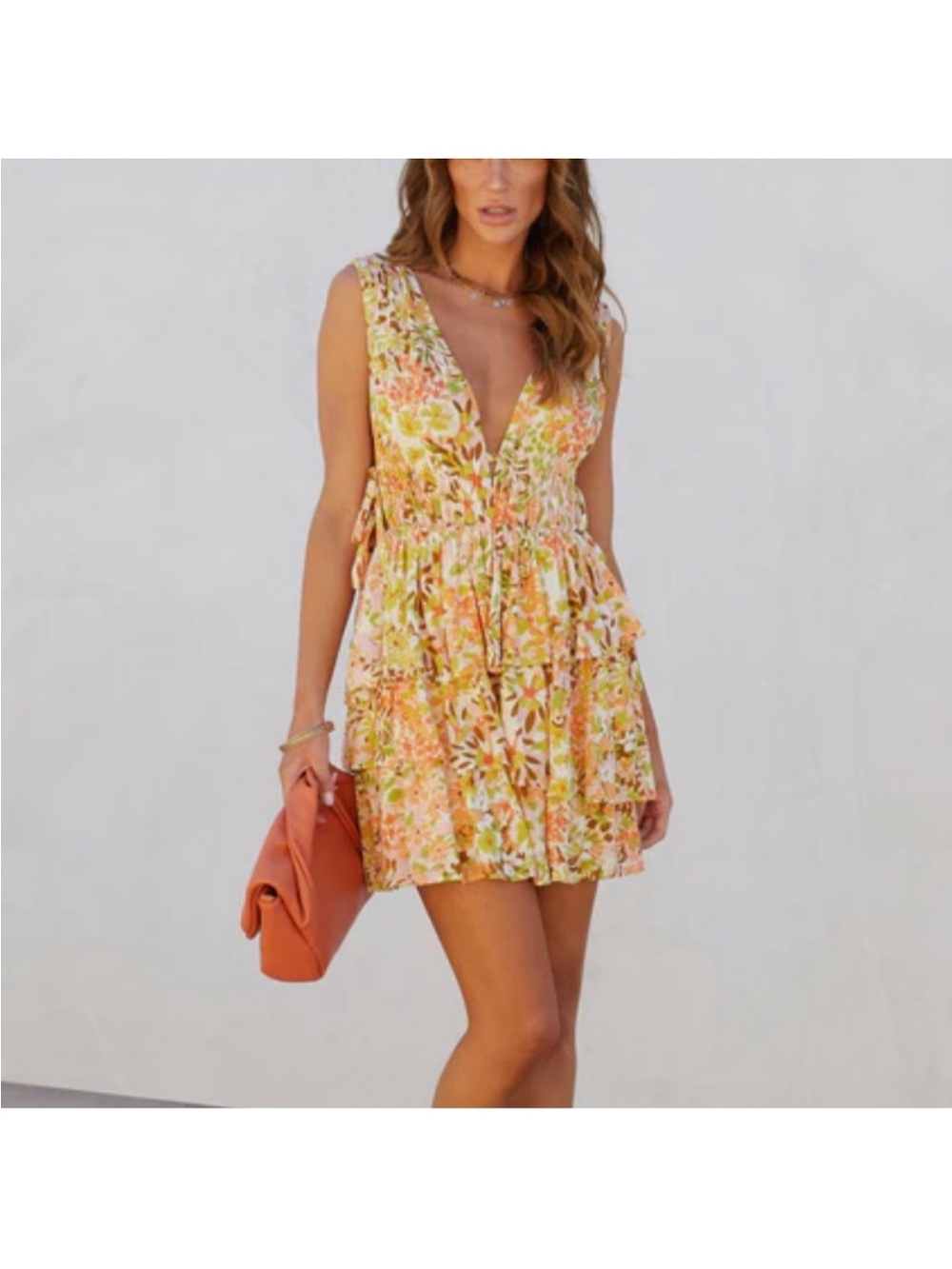 VICI tropic perfect floral tiered dress